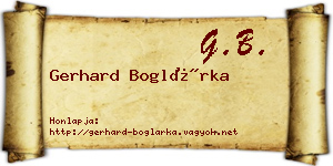 Gerhard Boglárka névjegykártya